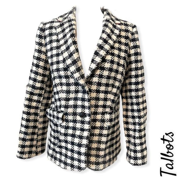 Talbots Speckled Boucle Wool Blend Jacket Fully Lined Size 10 - Picture 11 of 11